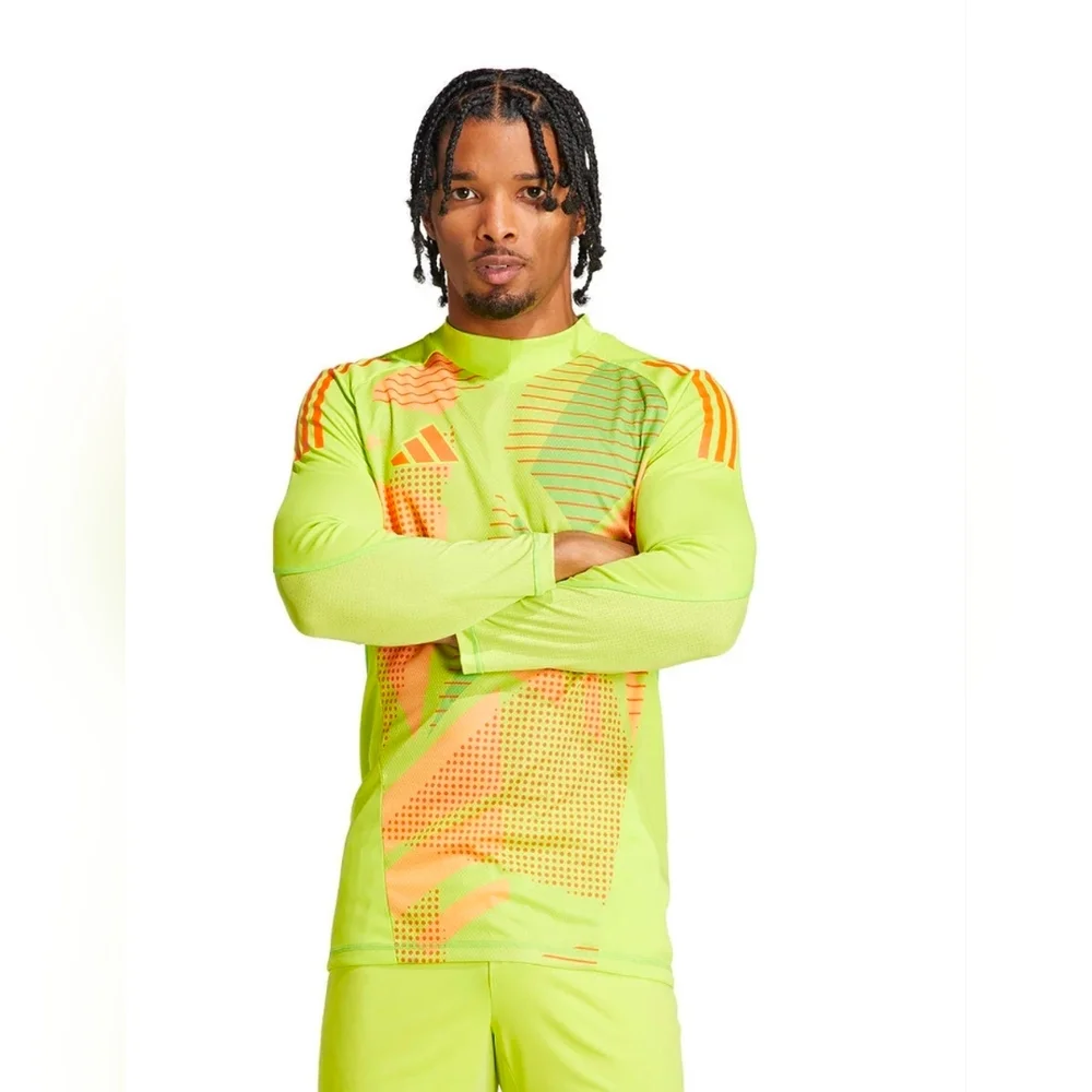 New Adidas Tiro 24 Pro Long Sleeve Goalkeeper Football Yellow Large Jersey $120